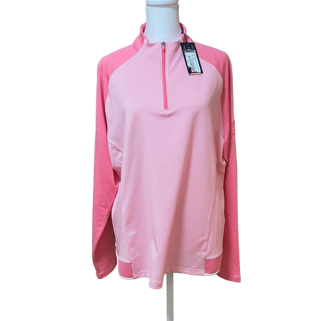 FootJoy 1/4 Zip Midlayer (w/ logo) - Coral Stripe - X-Large - Skorzie