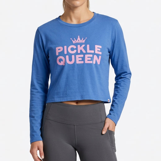 Rally Club Women's L/S Tee "Pickle Queen" Royal Blue (FINAL SALE ITEM)
