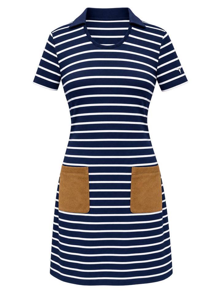 Puma Striped Golf Dress with Pockets - Blue/White (FINAL SALE ITEM)
