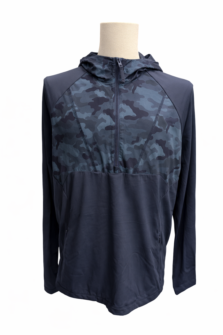 G/FORE Men's Hybrid Quarter Zip Hoodie- Twilight Camo - Medium
