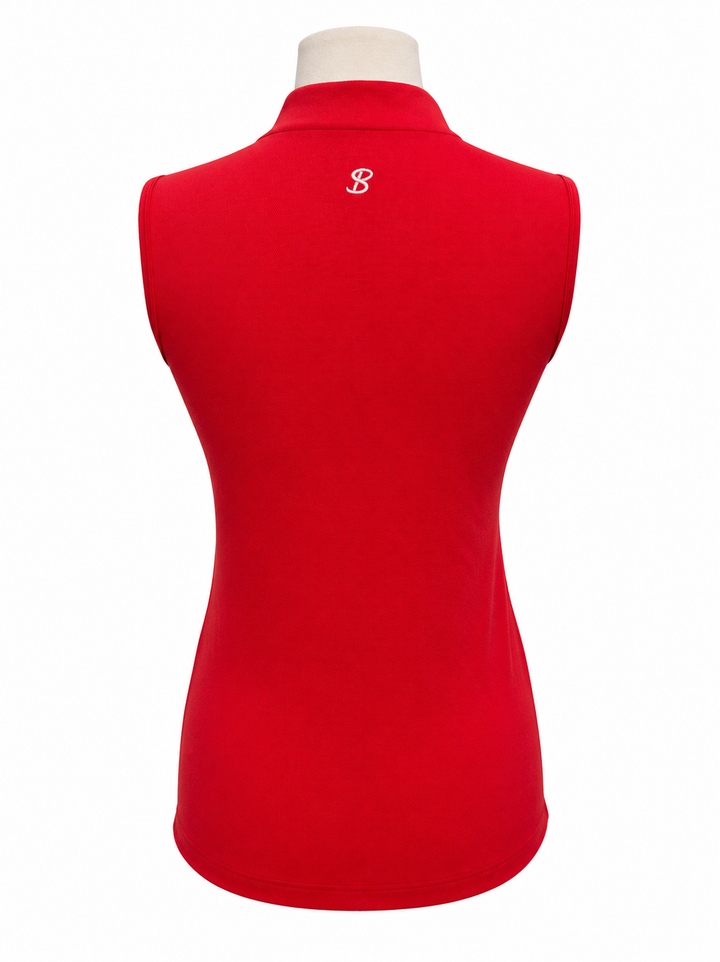 Sofibella Notched Collar Sleeveless Top - Red