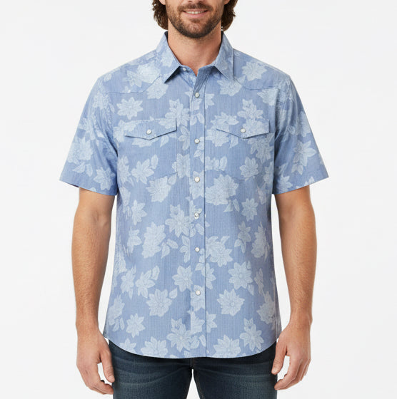 Straight Down Men's Shirt Treviso Bay Woven Tidal Size L