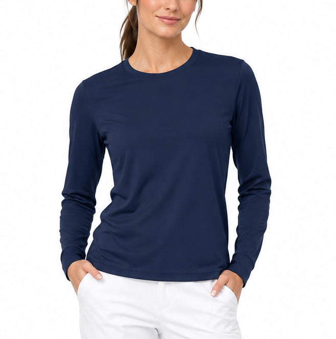 BloqUV Women's Relaxed Sun Shirt L/S Navy Size S