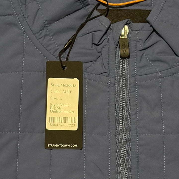 Straight Down Men's Golf Jacket Big Sky Quilted Moonlight Size L