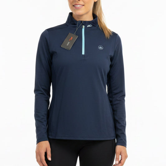 KJUS Women's Golf Top Movement Half Zip (w/logo) Atlanta Blue Size XL