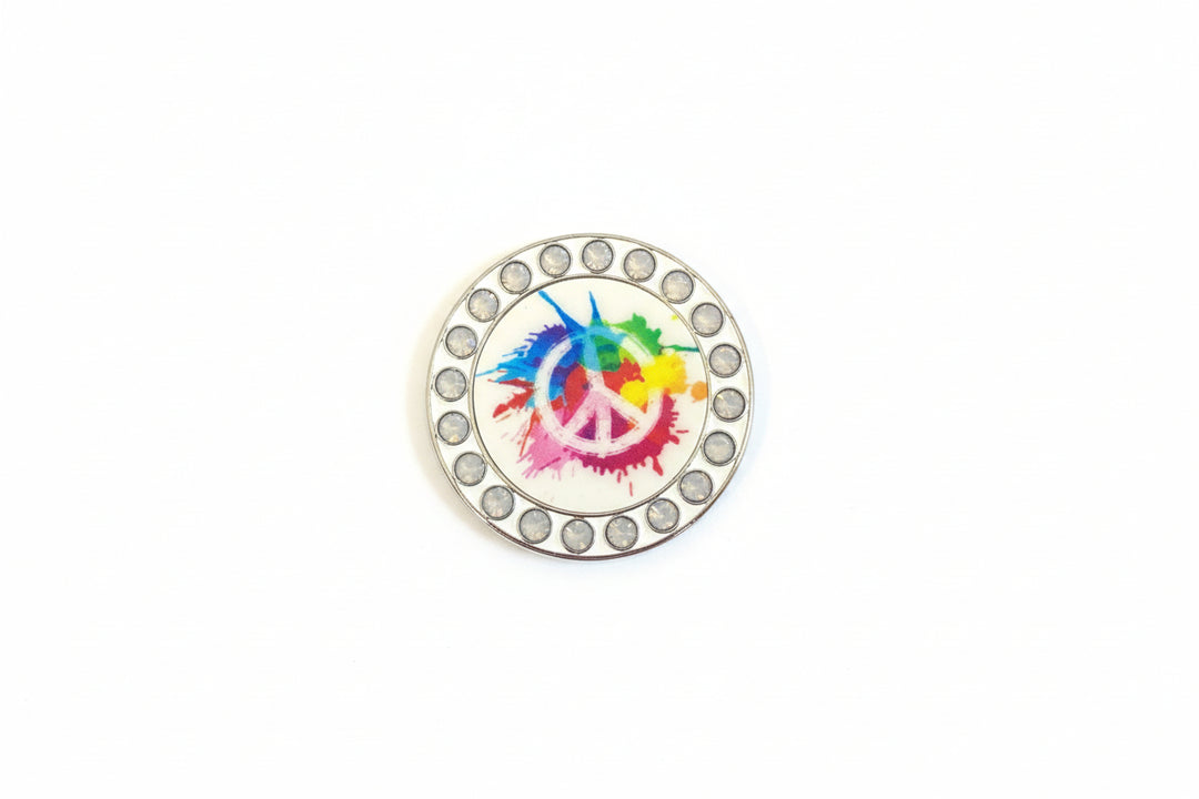 Best Of Golf America Crystal Rim Ball Marker - Peace Splash - Skorzie