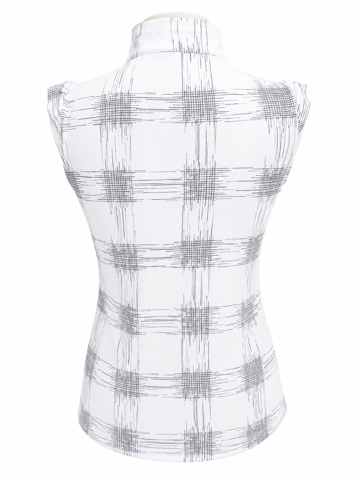 SanSoleil SolCool Sleeveless Mock  - Hash Black/White