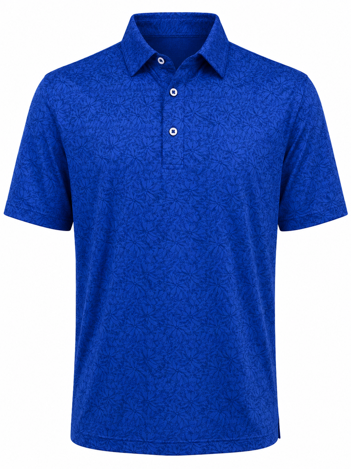 Bobby Jones Performance Azalea Print Jersey Polo - Marina Blue - Large