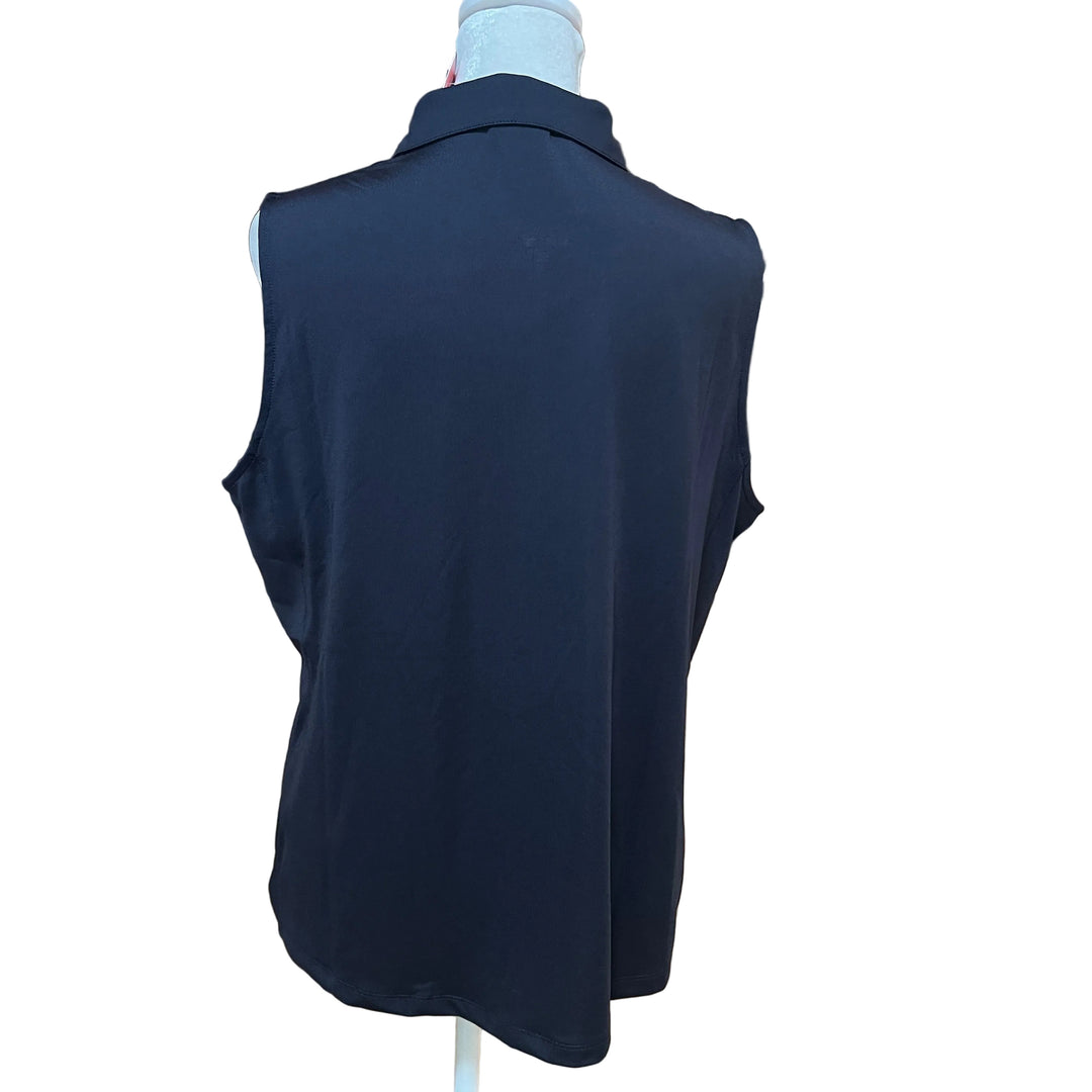 Golftini SL Zip Stretch Polo (w/ navy logo) - Navy - Skorzie