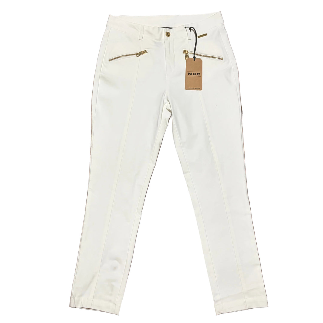 MDC Stretch Gold Zip Curvy Cropped Pants 25" - White - Skorzie