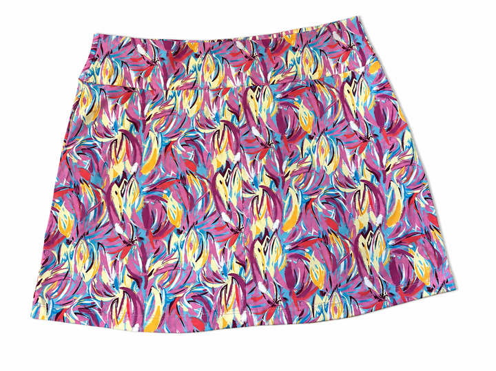 Amy Sport Aurora Zip Front Skort (16') - Sunrise Bloom