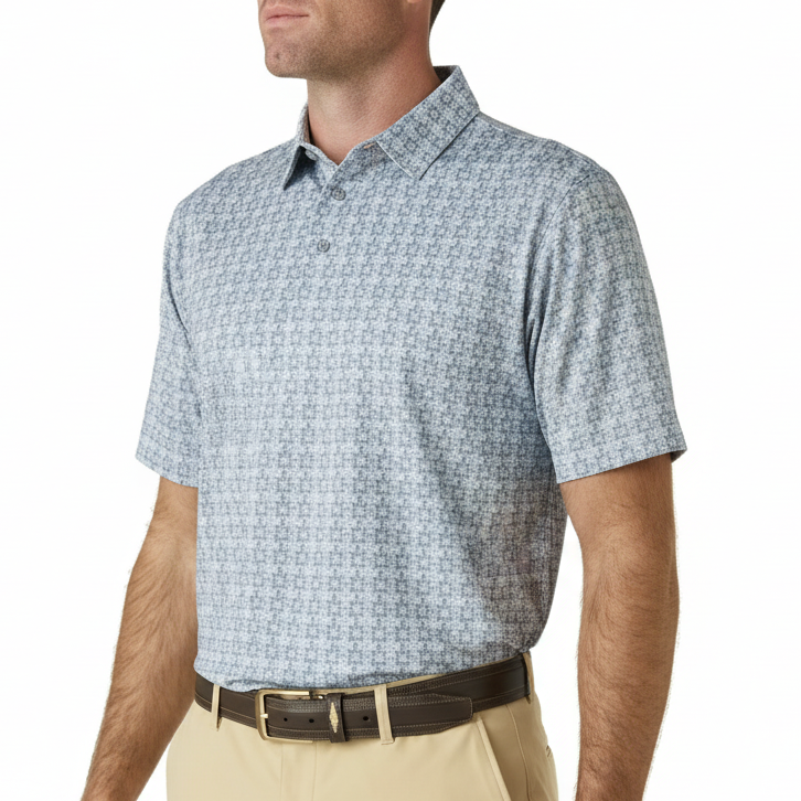 Straight Down Men's Golf Polo Grayhawk Moonlight Size L