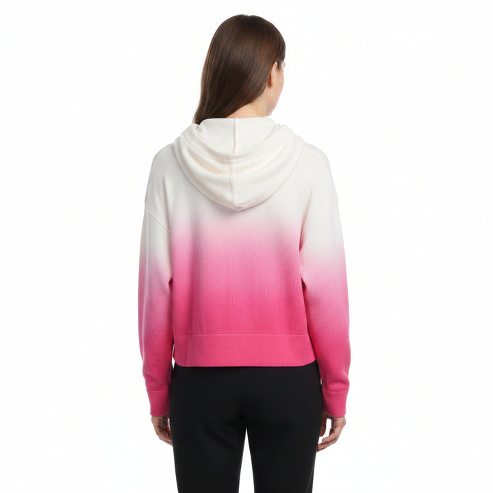 G/FORE Women's Hoodie Dip Dyed Wool Chalk White/Knockout Pink Size S