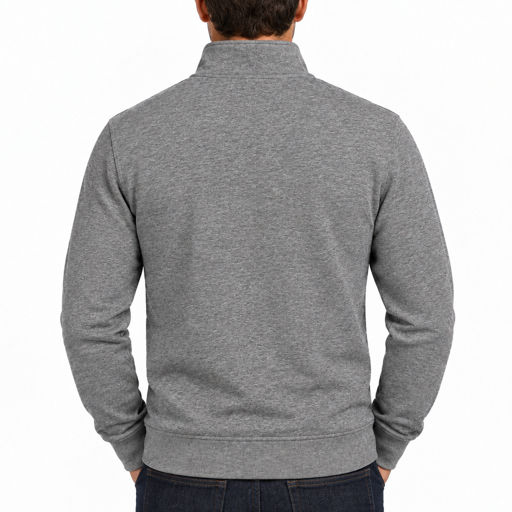Collars & Co Men's Cotton Blend Quarter Zip Heather Black Size L