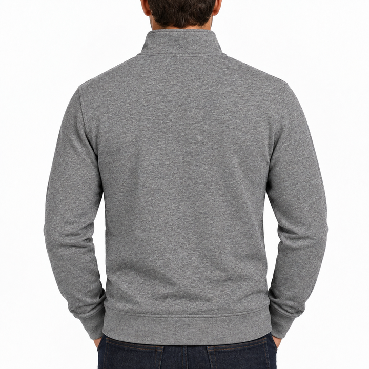 Collars & Co Men's Cotton Blend Quarter Zip Heather Black Size L