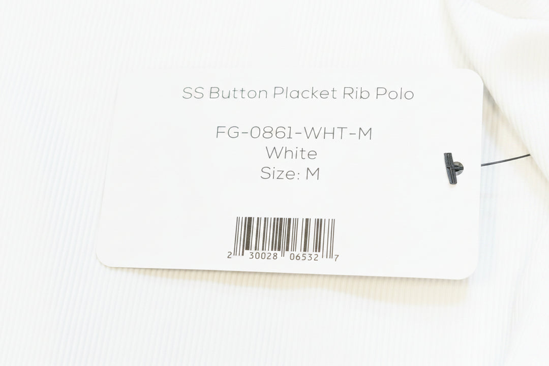 Foray Golf Button Packet Rib Polo - White