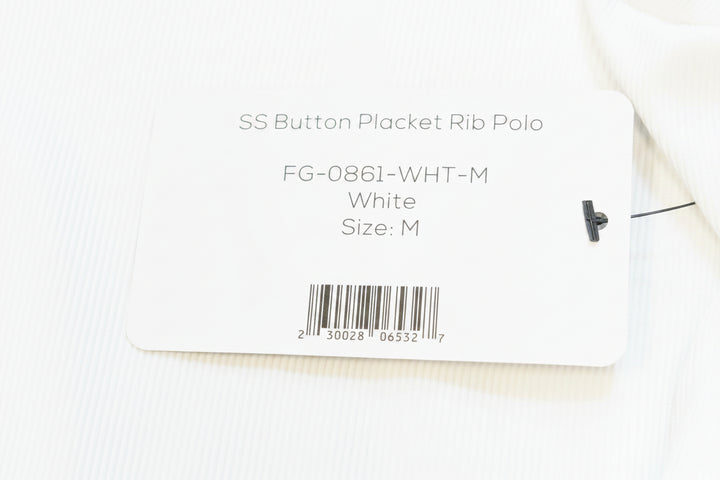 Foray Golf Button Packet Rib Polo - White