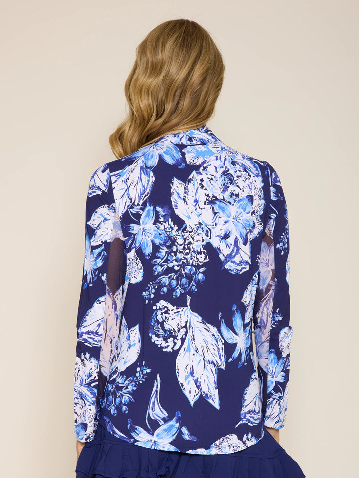 G-Lifestyle Quarter Zip Sun Protection Top - Blue Lily - Skorzie