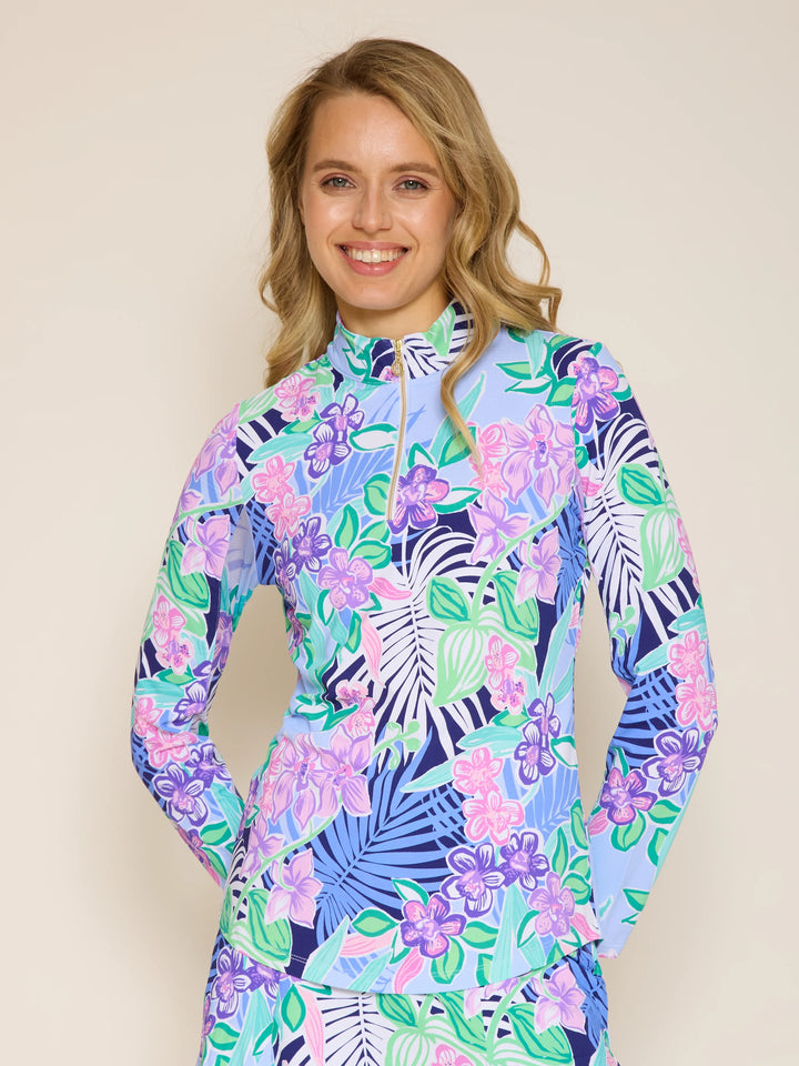 G-Lifestyle Quarter Zip Sun Protection Top - Island Navy - Skorzie