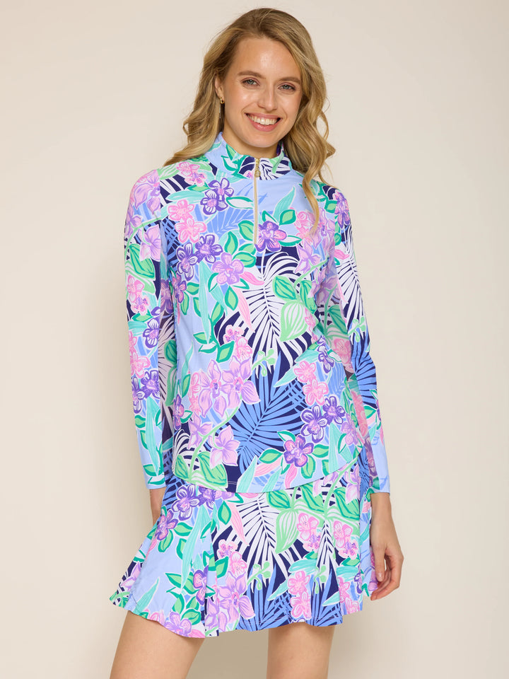 G-Lifestyle Quarter Zip Sun Protection Top - Island Navy - Skorzie