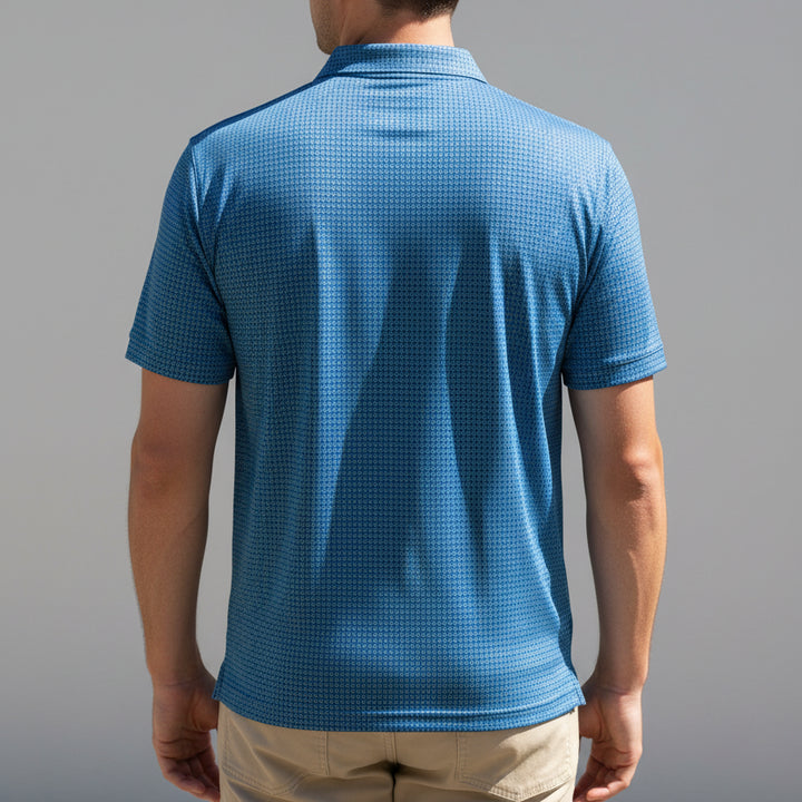 Donald Ross Mens Dartmouth Short Sleeve Polo - Cobalt/Bermuda