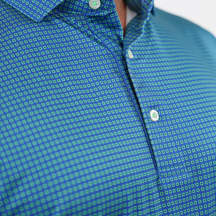 Donald Ross Mens Dartmouth Short Sleeve Polo - Cobalt/Bermuda