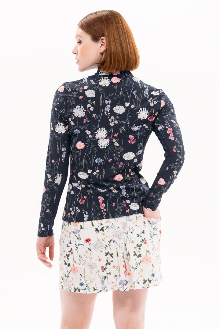 Foray Golf Printed Sun Shirt - Navy Floral - Skorzie
