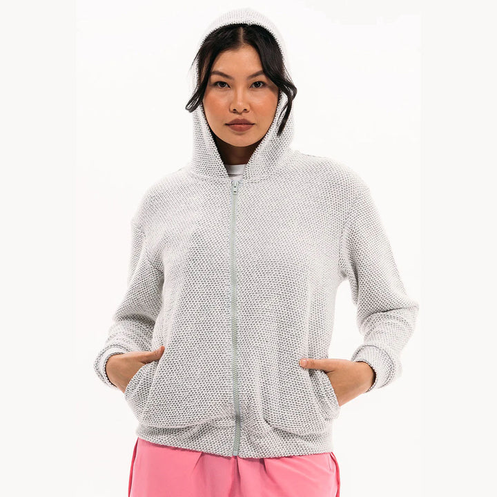 Foray Golf Boucle Hoodie - White/Black - Skorzie