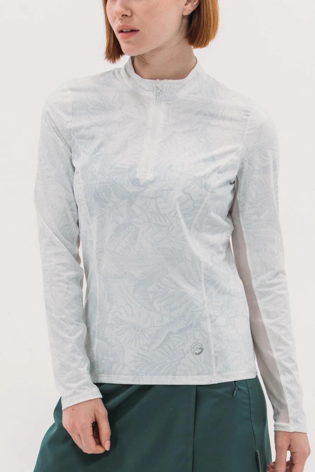 Foray Golf Printed Sun Shirt - White Palm - Skorzie