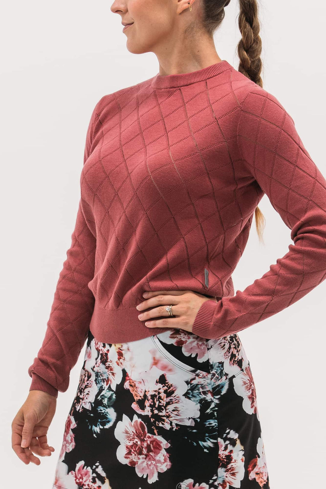 Foray Golf Pointelle Sweater - Baroque Rose - Skorzie