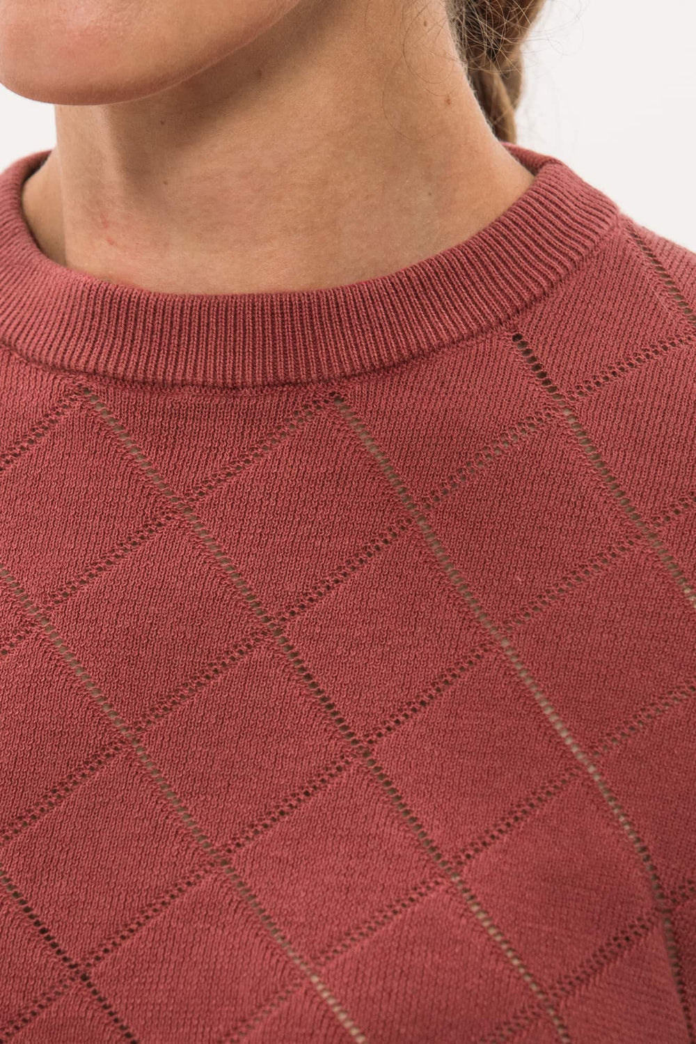 Foray Golf Pointelle Sweater - Baroque Rose - Skorzie