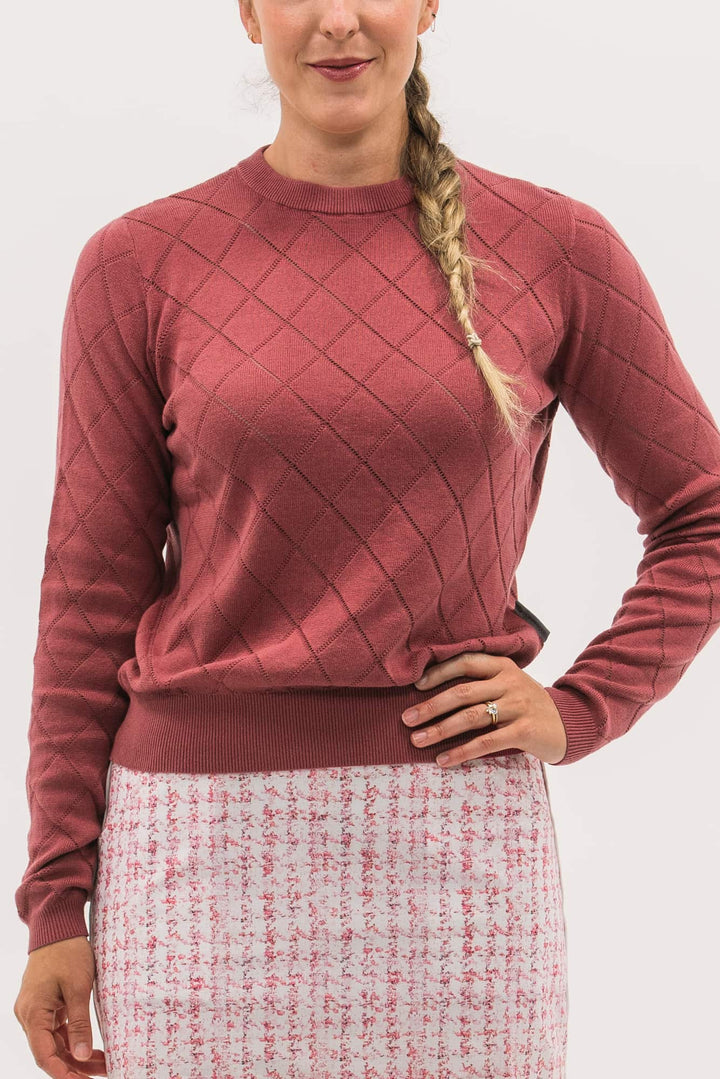 Foray Golf Pointelle Sweater - Baroque Rose - Skorzie