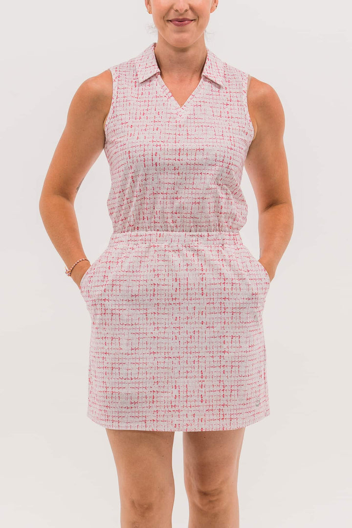 Foray Golf Boucle Print Dress - White Boucle Print - Skorzie