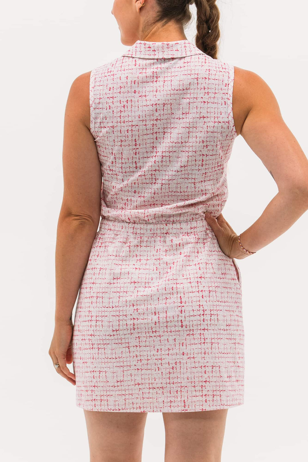 Foray Golf Boucle Print Dress - White Boucle Print - Skorzie