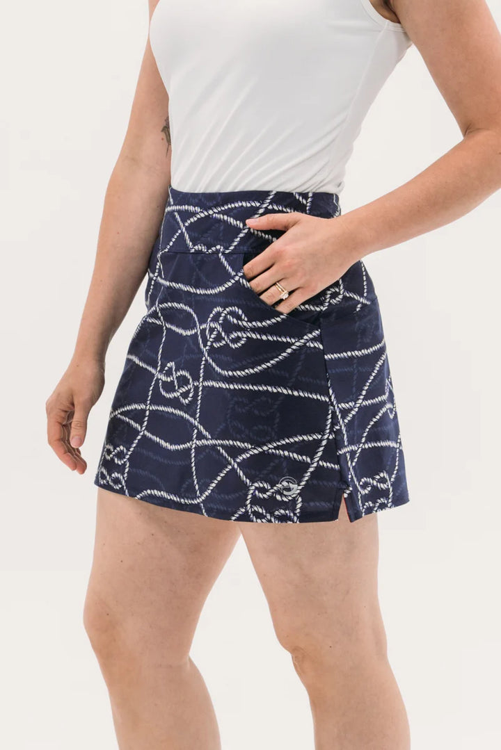 Foray Golf Rope Print 17" Skirt - Navy - Skorzie
