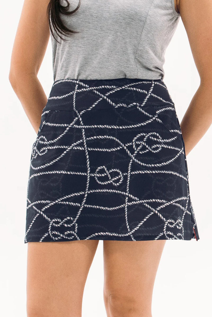 Foray Golf Rope Print 17" Skirt - Navy - Skorzie