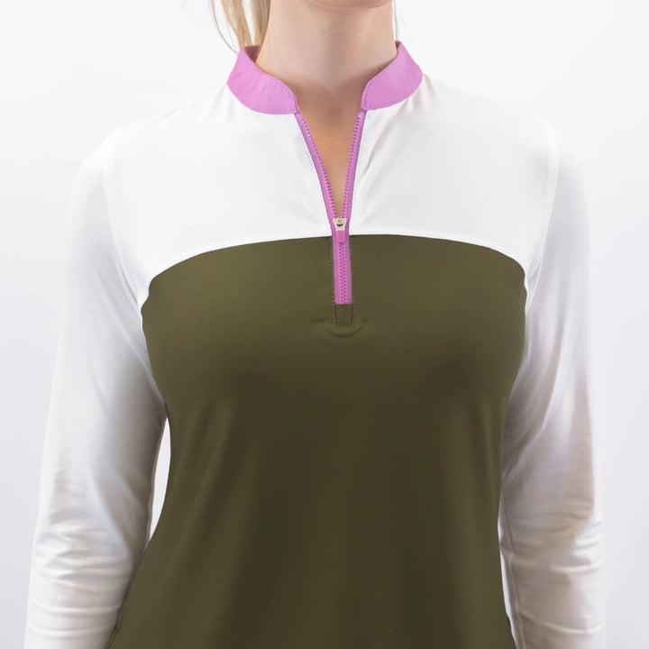 Belyn Key Emmy Long Sleeve - Olive/Iris/Chalk - Skorzie
