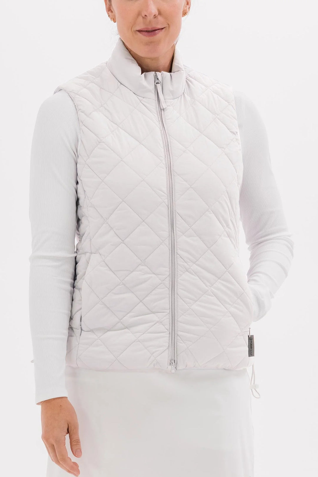 Foray Golf Diamond Stitch Vest - White - Skorzie