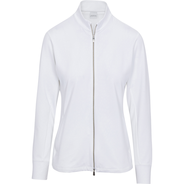 Dunning Golf Fallow Embossed Jersey Full-Zip Performance Jacket - White - Skorzie