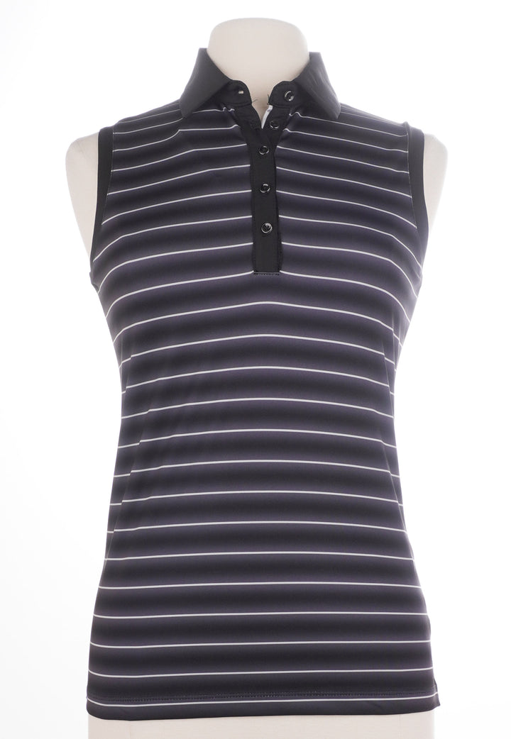Dunning Golf Hailey Jersey Performance Sleeveless Top - Black - Size Small - Skorzie