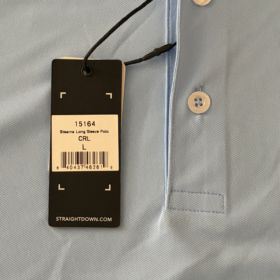 Straight Down Men's Golf Polo Stearns L/S Carolina Size L