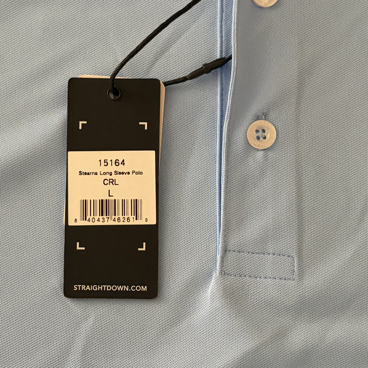 Straight Down Men's Golf Polo Stearns L/S Carolina Size L