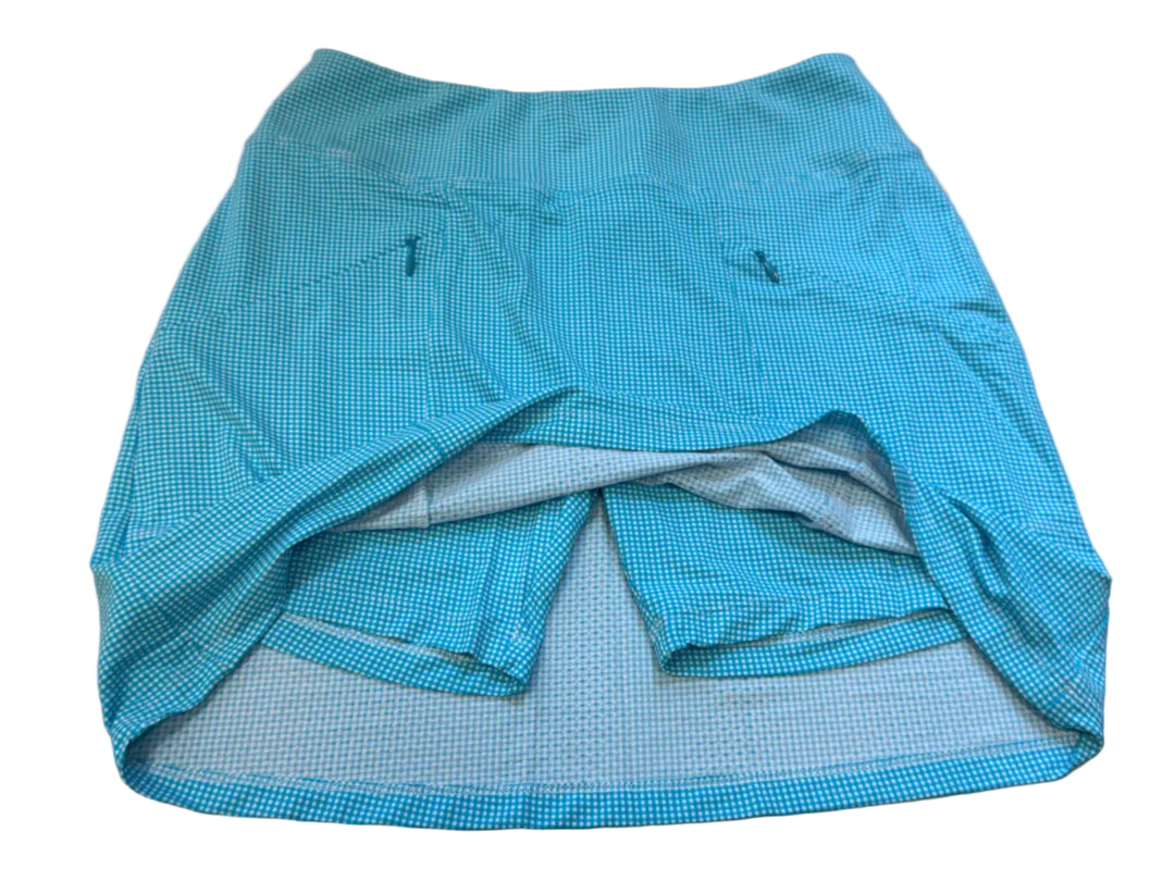 IBKUL Womens Mini Check Print Skort 18" - Turquoise