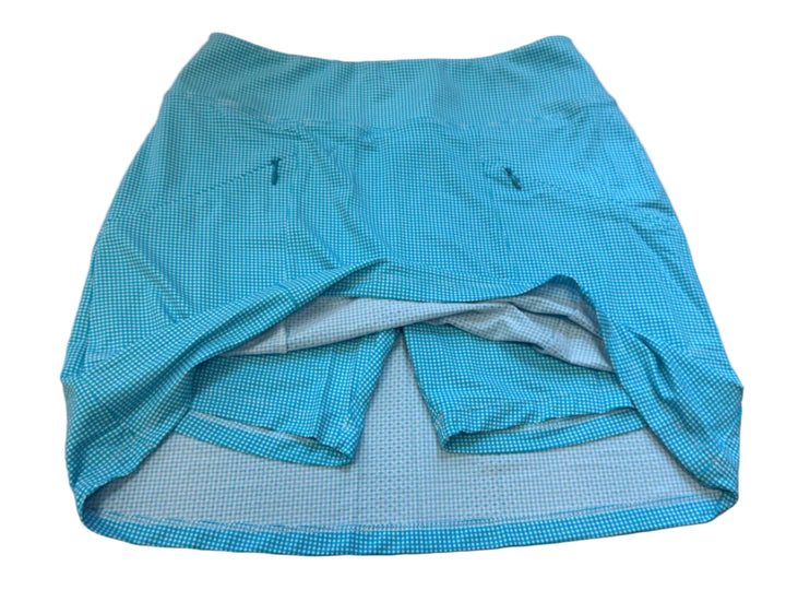 IBKUL Womens Mini Check Print Skort 18" - Turquoise