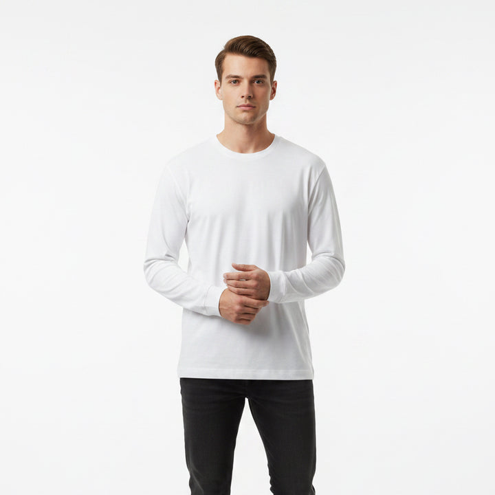 G/FORE Men's L/S Tee Wicking Cotton OPS White Size M
