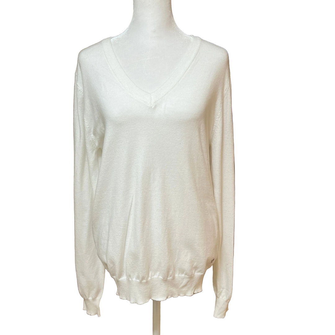 Lohla Sport The Summer V-Neck Sweater - White - X-Large - Skorzie
