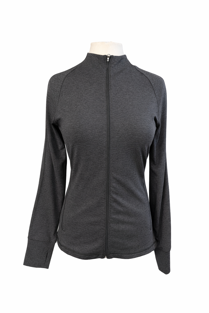 Varley Marja Zip Through Midlayer - Black Marl - Skorzie