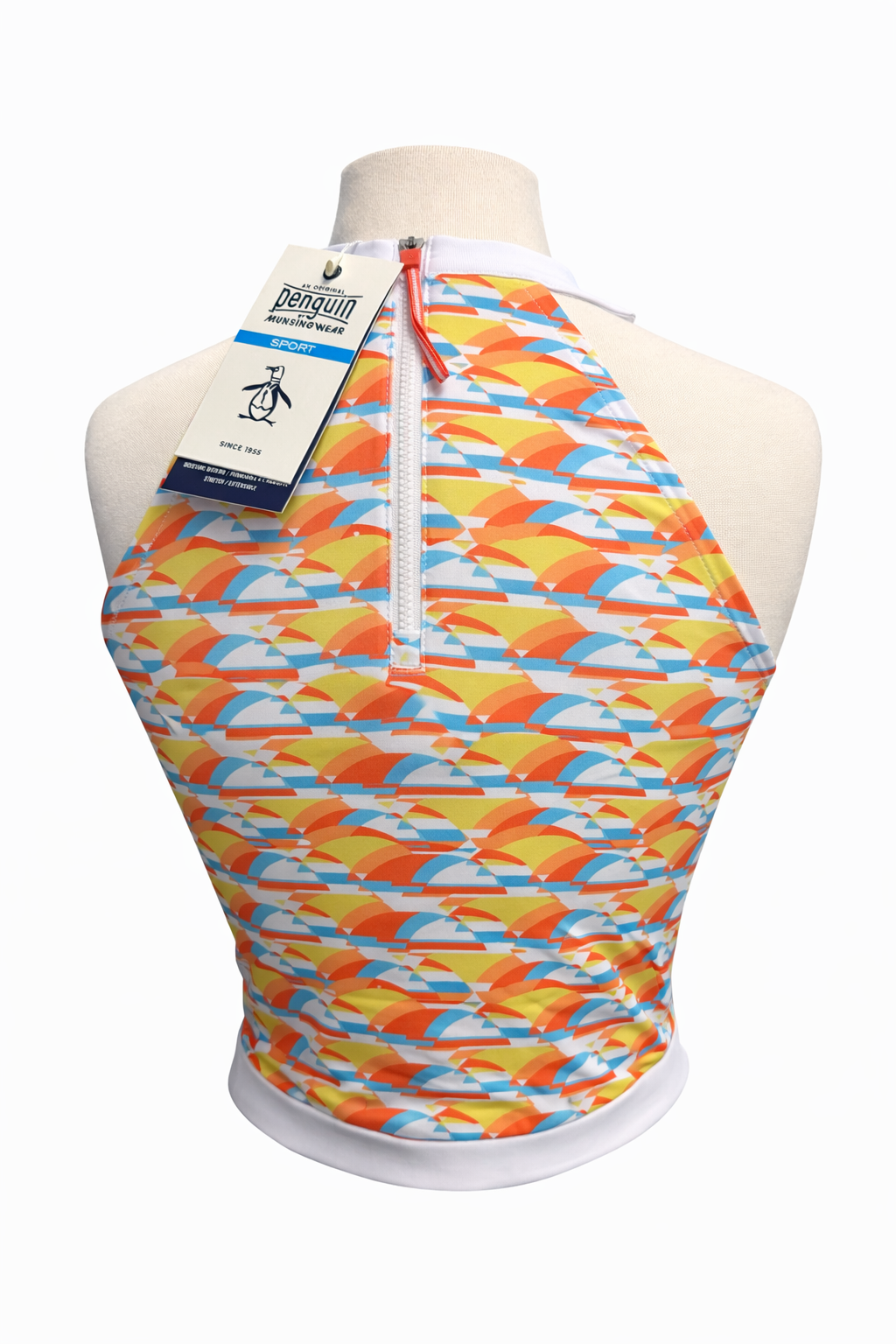 Penguin Women's Orange Patterned Halter Top - Small - Skorzie