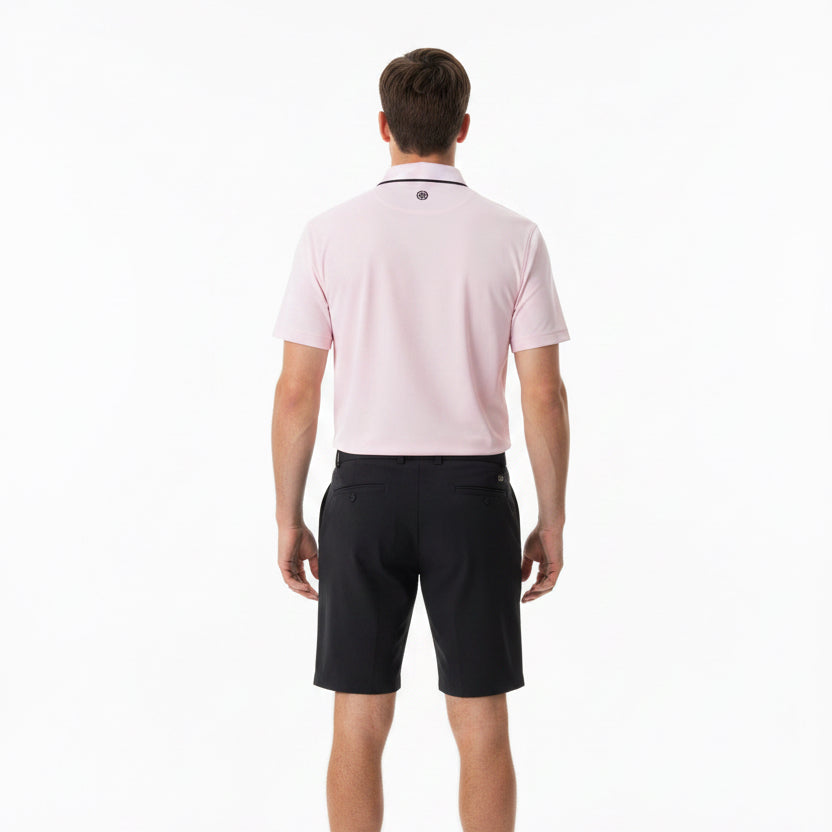 G/FORE Men's Polo Camo Collar Performance Pique Blush/Snow Size M