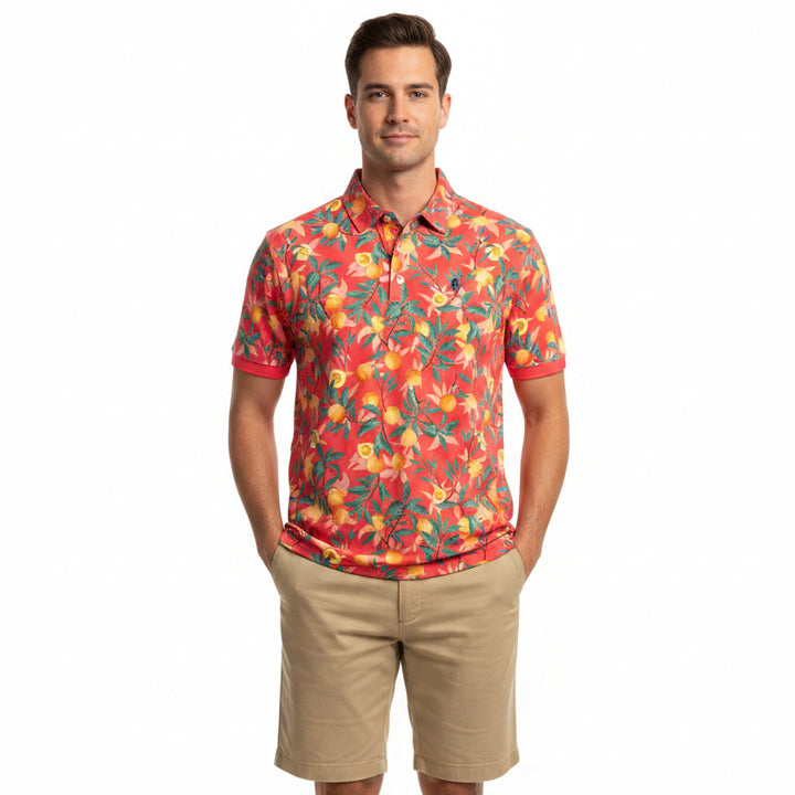 William Murray Men's Golf Polo That's a Peach Pink Punch Size XL